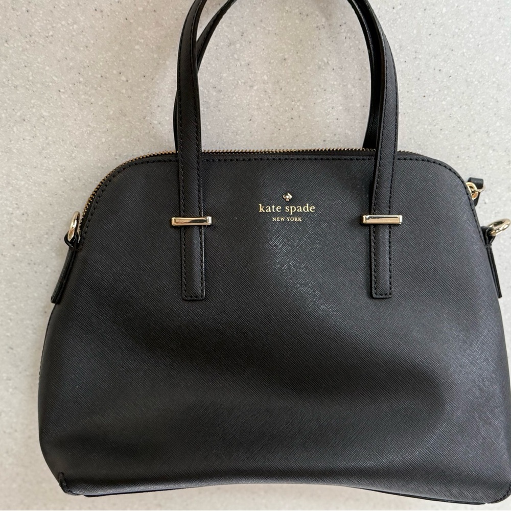 Kate Spade Black Satchel with Structured Design and Top Handles - Picture 2 of 10